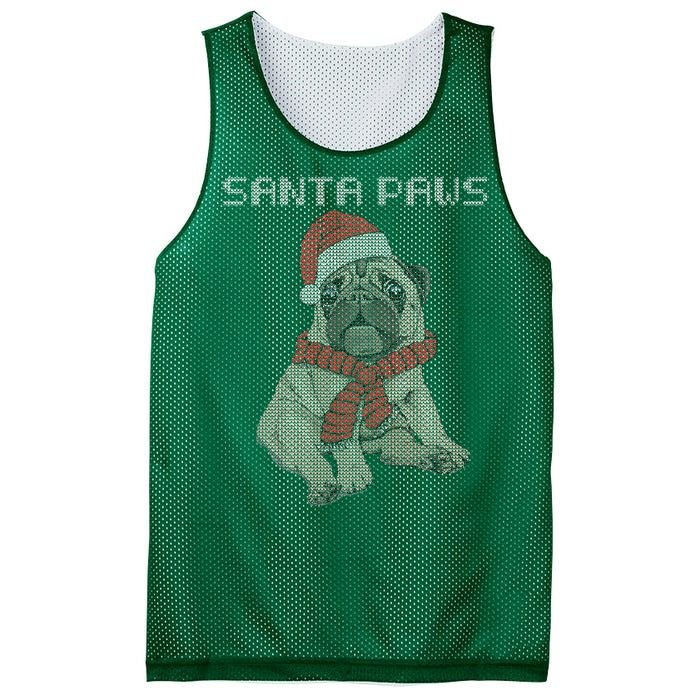 Santa Paws Pug Mesh Reversible Basketball Jersey Tank