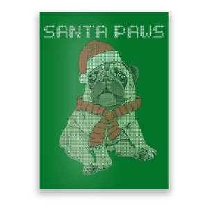 Santa Paws Pug Poster