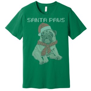 Santa Paws Pug Premium T-Shirt