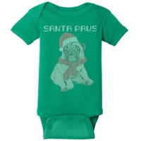 Santa Paws Pug Baby Bodysuit