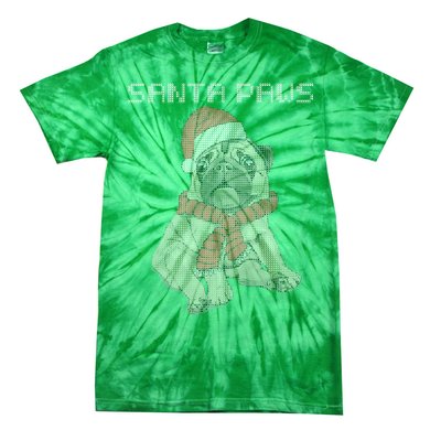 Santa Paws Pug Tie-Dye T-Shirt