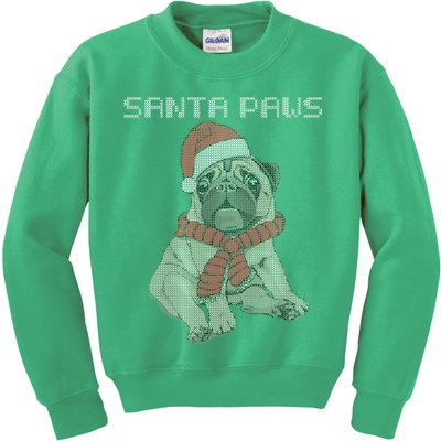Santa Paws Pug Kids Sweatshirt