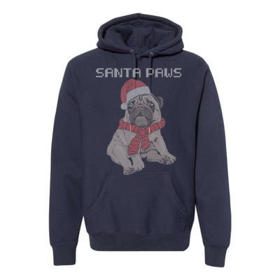 Santa Paws Pug Premium Hoodie