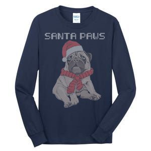 Santa Paws Pug Tall Long Sleeve T-Shirt