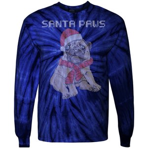 Santa Paws Pug Tie-Dye Long Sleeve Shirt