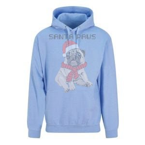 Santa Paws Pug Unisex Surf Hoodie