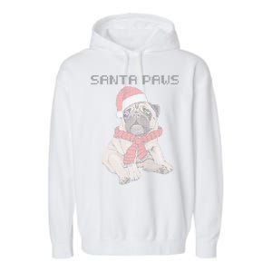 Santa Paws Pug Garment-Dyed Fleece Hoodie