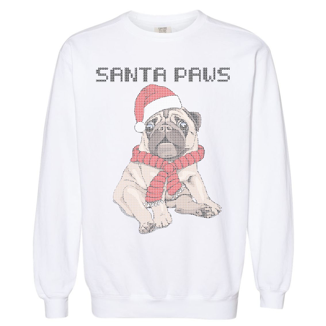Santa Paws Pug Garment-Dyed Sweatshirt