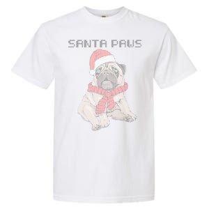 Santa Paws Pug Garment-Dyed Heavyweight T-Shirt