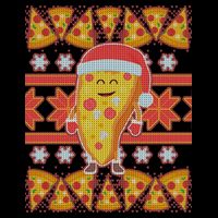 Santa Pizza Lover Ugly Christmas Sweater Backpack