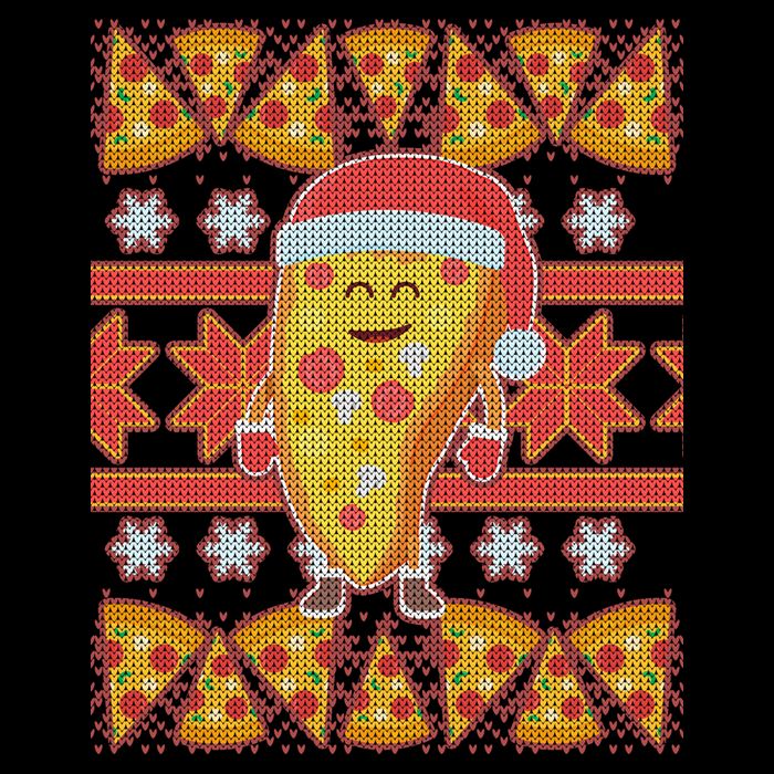 Santa Pizza Lover Ugly Christmas Sweater Backpack