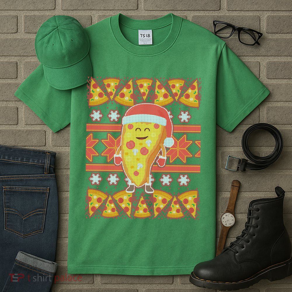 Santa Pizza Lover Ugly Christmas Sweater Tall T-Shirt
