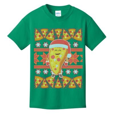 Santa Pizza Lover Ugly Christmas Sweater Kids T-Shirt