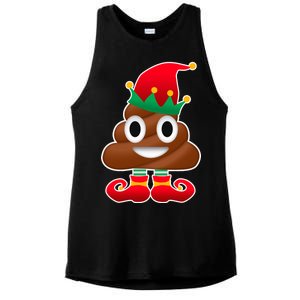 Santa Poop Emoji Christmas Ladies PosiCharge Tri-Blend Wicking Tank