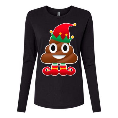 Santa Poop Emoji Christmas Womens Cotton Relaxed Long Sleeve T-Shirt