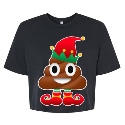 Santa Poop Emoji Christmas Bella+Canvas Jersey Crop Tee