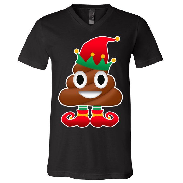 Santa Poop Emoji Christmas V-Neck T-Shirt