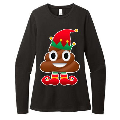 Santa Poop Emoji Christmas Womens CVC Long Sleeve Shirt