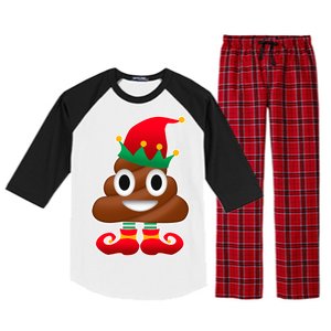 Santa Poop Emoji Christmas Raglan Sleeve Pajama Set