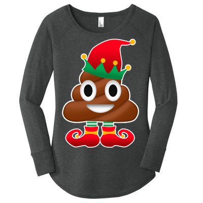 Santa Poop Emoji Christmas Women's Perfect Tri Tunic Long Sleeve Shirt