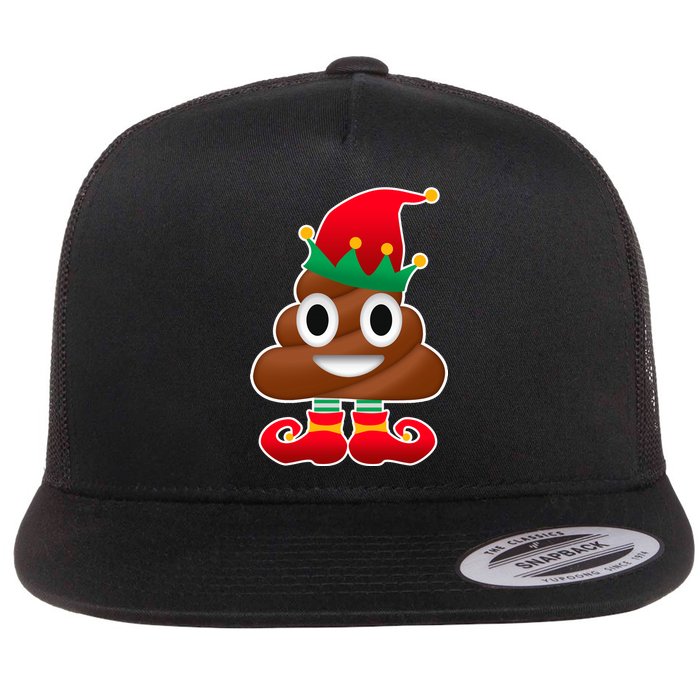 Santa Poop Emoji Christmas Flat Bill Trucker Hat