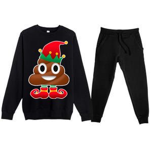 Santa Poop Emoji Christmas Premium Crewneck Sweatsuit Set