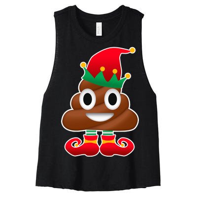 Santa Poop Emoji Christmas Women's Racerback Cropped Tank