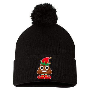 Santa Poop Emoji Christmas Pom Pom 12in Knit Beanie