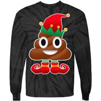 Santa Poop Emoji Christmas Tie-Dye Long Sleeve Shirt