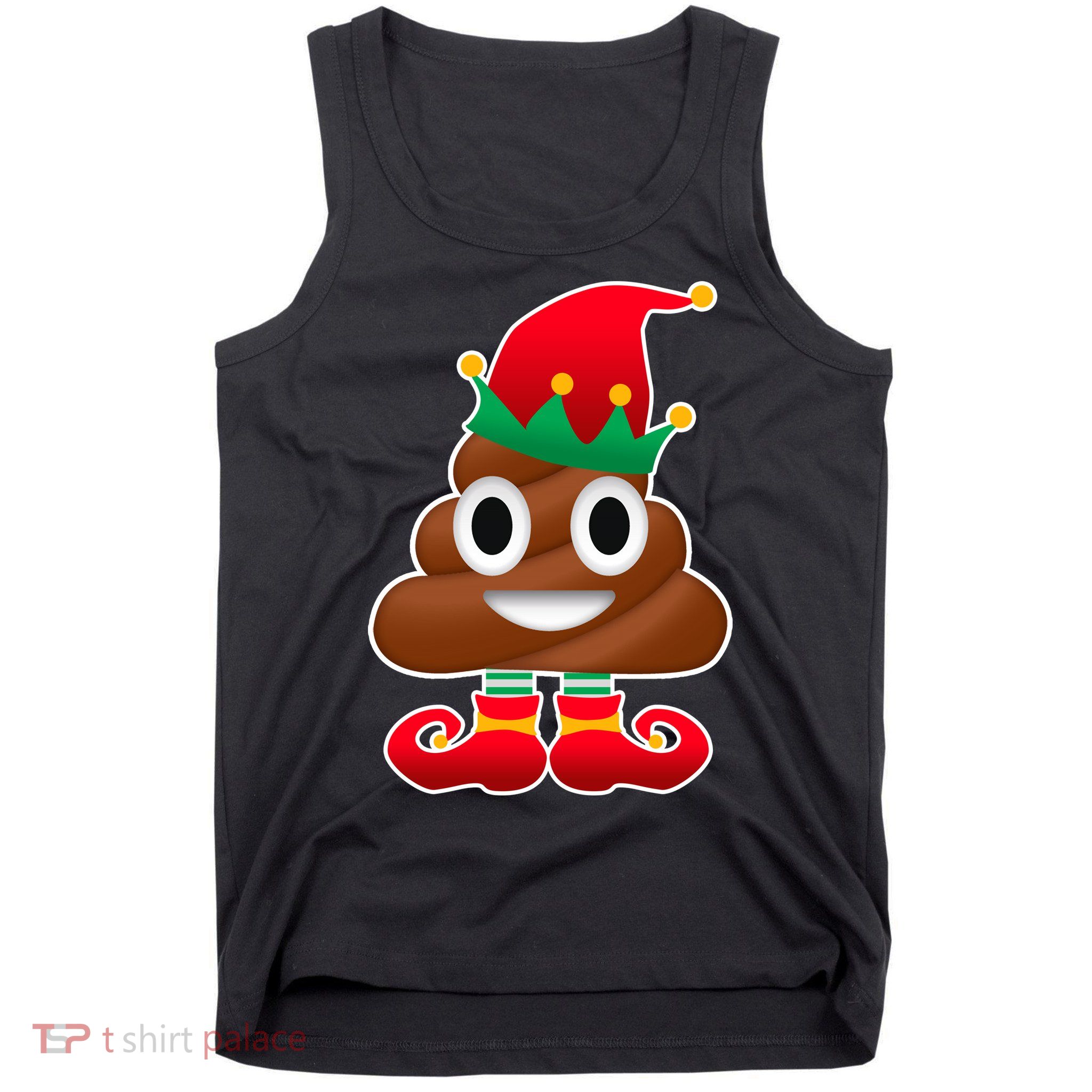 Santa Poop Emoji Christmas Tank Top