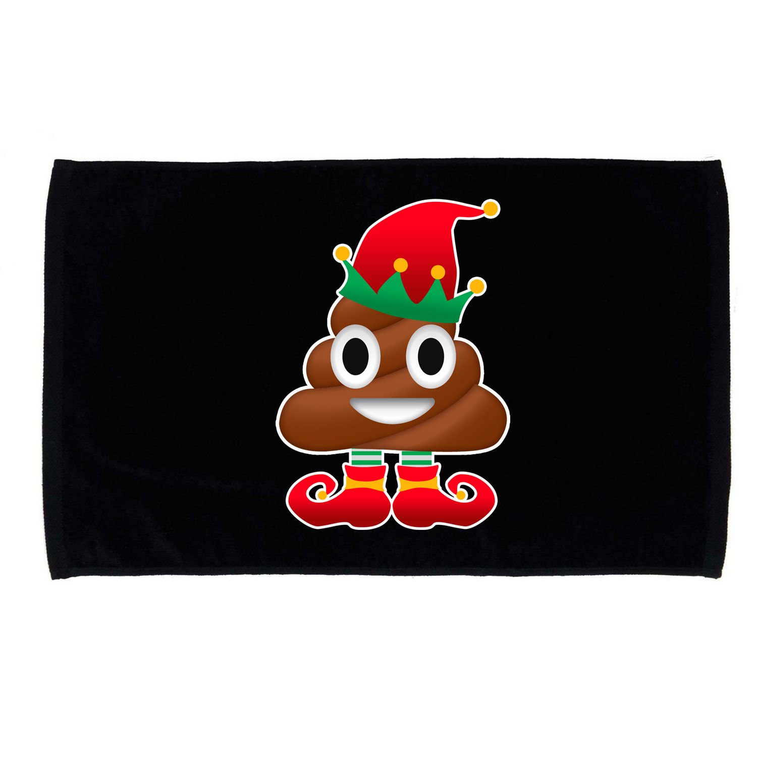 Santa Poop Emoji Christmas Microfiber Hand Towel