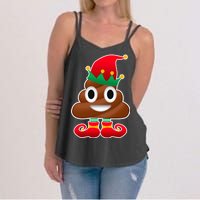 Santa Poop Emoji Christmas Women's Strappy Tank