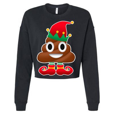 Santa Poop Emoji Christmas Cropped Pullover Crew