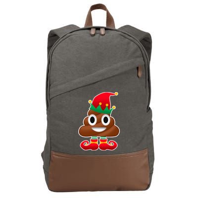 Santa Poop Emoji Christmas Cotton Canvas Backpack