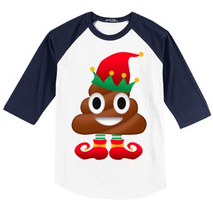 Santa Poop Emoji Christmas Baseball Sleeve Shirt