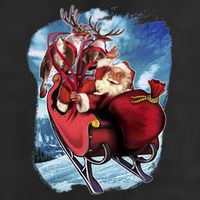 Santa Reindeer Sleigh Flying Over Snow Adult Drive Performance Visor