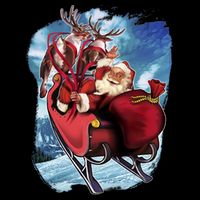 Santa Reindeer Sleigh Flying Over Snow Zip Tote Bag