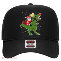 Santa Riding T-Rex High Crown Mesh Back Trucker Hat