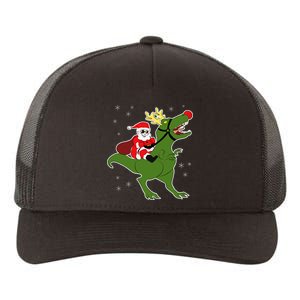 Santa Riding T-Rex Yupoong Adult 5-Panel Trucker Hat