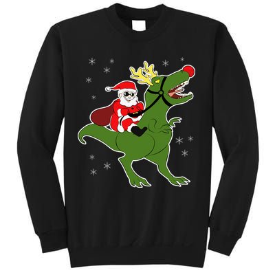 Santa Riding T-Rex Sweatshirt