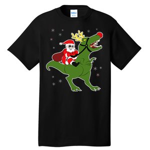 Santa Riding T-Rex Tall T-Shirt