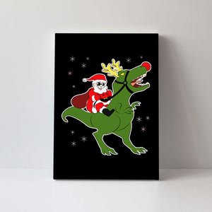 Santa Riding T-Rex Canvas