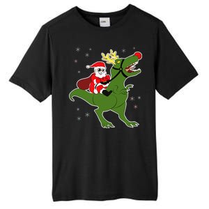 Santa Riding T-Rex Tall Fusion ChromaSoft Performance T-Shirt