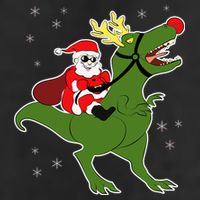 Santa Riding T-Rex 15oz Campfire Ceramic Mug