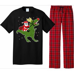 Santa Riding T-Rex Pajama Set