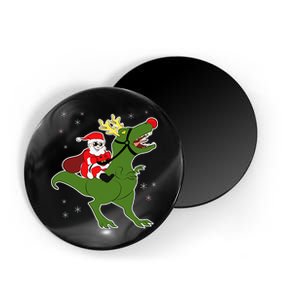 Santa Riding T-Rex Magnet