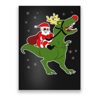 Santa Riding T-Rex Poster