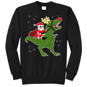 Santa Riding T-Rex Tall Sweatshirt