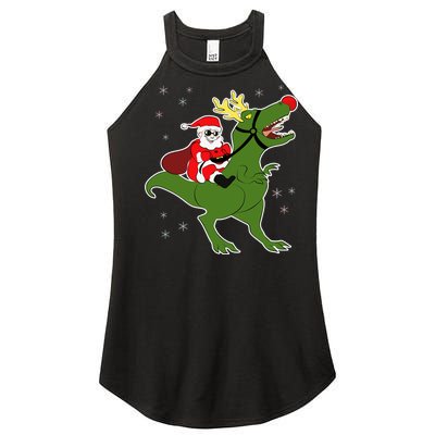 Santa Riding T-Rex Women's Perfect Tri Rocker Tank