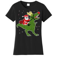 Santa Riding T-Rex Women's T-Shirt